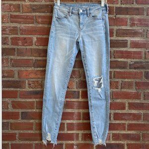 American Eagle Distressed Light Wash Jeggings